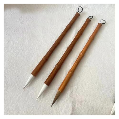 LIYIANWAN tianwandong 3 Stücke Mix Kalligraphie Schreibpinsel Stifte Set Chinesische Malerei Pinsel Wiesel Wolle Haar Zhongkai Regelmäßige Skript Kalligraphie Stift(3pcs-Orange Set) von LIYIANWAN