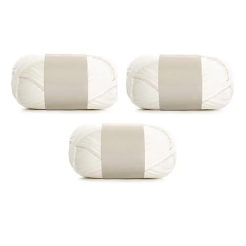 LIYIANWAN tianwandong 3PC 300g Dickes Garn handgemachte weiche farbige Stoffgarn Teppich DIY gewebte Tasche Spielzeug Slipper Material(37 Milky White) von LIYIANWAN