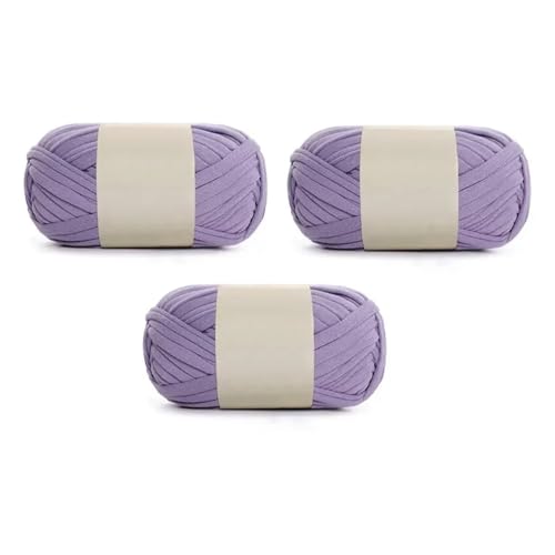 LIYIANWAN tianwandong 3PC 300g Dickes Garn handgemachte weiche farbige Stoffgarn Teppich DIY gewebte Tasche Spielzeug Slipper Material(38 Light Purple) von LIYIANWAN