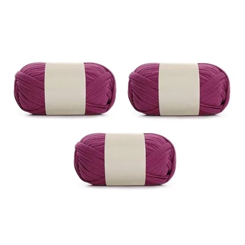 LIYIANWAN tianwandong 3PC 300g Dickes Garn handgemachte weiche farbige Stoffgarn Teppich DIY gewebte Tasche Spielzeug Slipper Material(39 Purple Plum) von LIYIANWAN