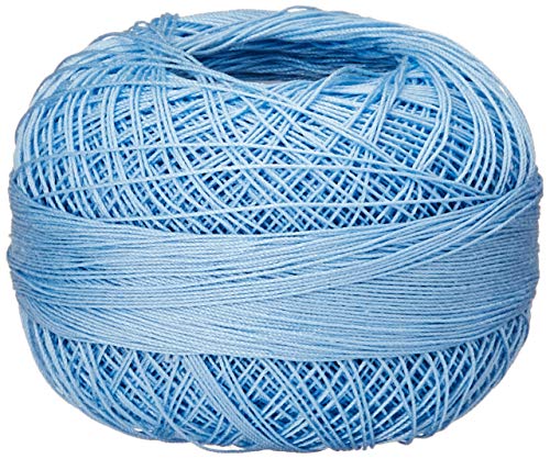 LIZBETH Handy Hands Häkelgarn aus ägyptischer Baumwolle Häkelgarn und Strickspitze Garn Spitze Größe 80 (10 Gramm 184 Yards) - HH80151, Angel's Love Himmelblau Lt von LIZBETH