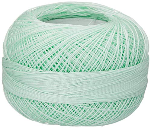 LIZBETH Handy Hands Häkelgarn aus ägyptischer Baumwolle Häkelgarn und Strickspitze Garn Spitze Größe 80 (10 Gramm 184 Yards) - HH80151, Angel's Love Mint Lt von LIZBETH