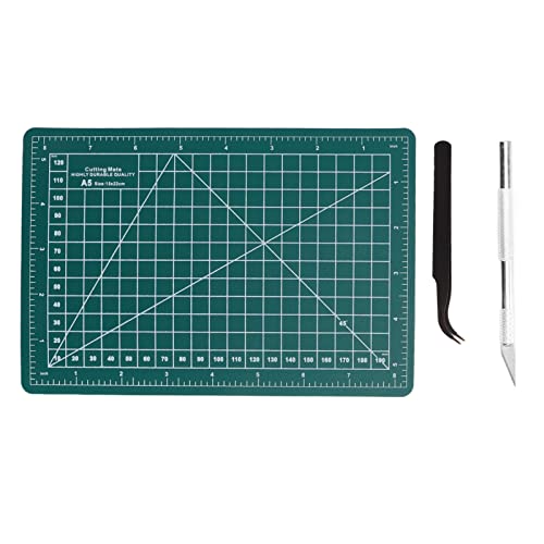 A5-Schneidematte, Bastelmatte, flexibel, doppelseitig, rutschfest, Bastelschneidematte mit präzisem Führungsgitterlinien-Design zum Schneiden von Stoff, Papier und Karten, von LIZEALUCKY