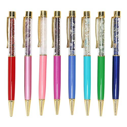 LIZEALUCKY 8 Stück Kristall-Kugelschreiber, Metall-Kristall-Diamant-Stift, bunte glitzernde Kristall-Stifte für Hochzeit, Zuhause, Schule, Bürobedarf von LIZEALUCKY