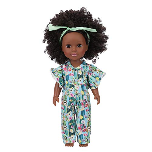 LIZEALUCKY Black Skin Curly Hair Simulation African Girl Doll, Role Play Doll Toy, Realistic Reborn Baby Doll with Curly Hair for Boys Girls von LIZEALUCKY