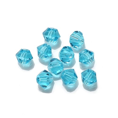 Doppelkegel Perlen 2 3 4 6 8mm Glas Kristall Doppelkegel Perlen Schwarz Lose Spacer Facettierte Perlen for Frauen Diy Herstellung Von Schmuck stickerei Zubehör glasperlen(Lake blue,4mm 240pcs) von LIZHAYG