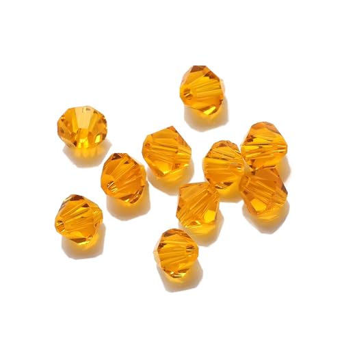 Doppelkegel Perlen 2 3 4 6 8mm Glas Kristall Doppelkegel Perlen Schwarz Lose Spacer Facettierte Perlen for Frauen Diy Herstellung Von Schmuck stickerei Zubehör glasperlen(Orange,6mm 40pcs) von LIZHAYG