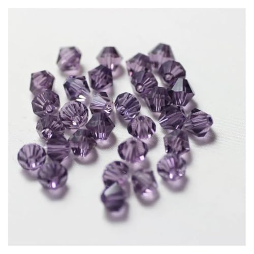 Doppelkegel Perlen 2 3 4 6 8mm Glas Kristall Doppelkegel Perlen Schwarz Lose Spacer Facettierte Perlen for Frauen Diy Herstellung Von Schmuck stickerei Zubehör glasperlen(Violet,6mm 40pcs) von LIZHAYG