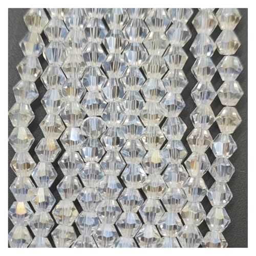 Doppelkegel Perlen 3 4 6 mm facettierte Doppelkegel-Glasperlen, Kristallperlen zur Schmuckherstellung, DIY-Armband-Halskettenzubehör glasperlen(JZ004,4mm(90pcs)) von LIZHAYG