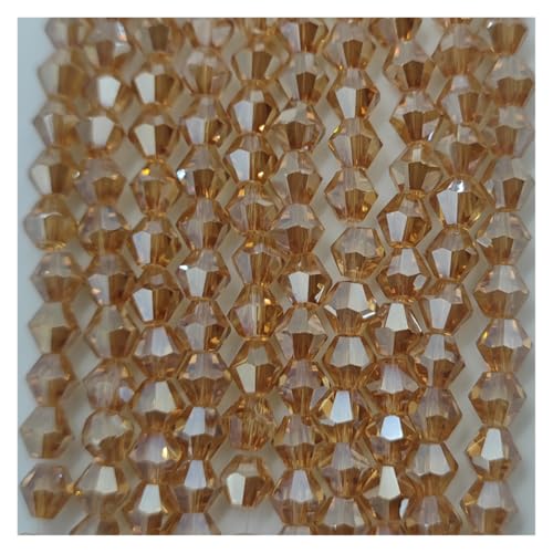 Doppelkegel Perlen 3 4 6 mm facettierte Doppelkegel-Glasperlen, Kristallperlen zur Schmuckherstellung, DIY-Armband-Halskettenzubehör glasperlen(JZ028,4mm(90pcs)) von LIZHAYG