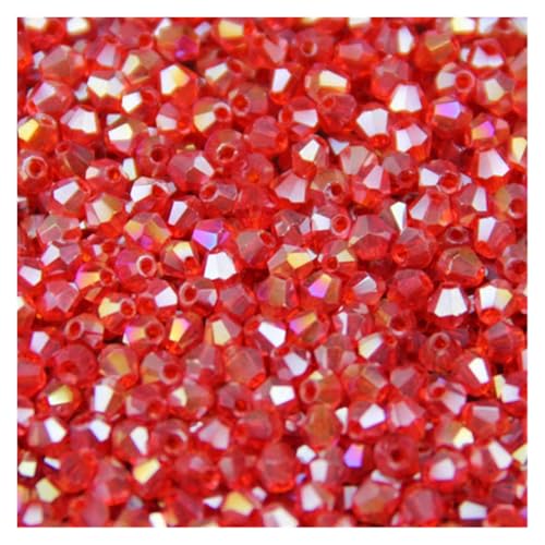 Doppelkegel Perlen 3mm 200 stücke AAA Doppelkegel Kristall Perlen Überzug Lose Perlen Armband Schmuck Machen Zubehör DIY glasperlen(307 Red) von LIZHAYG