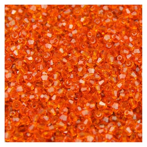 Doppelkegel Perlen 3mm 200 stücke AAA Doppelkegel Kristall Perlen Überzug Lose Perlen Armband Schmuck Machen Zubehör DIY glasperlen(313 Orange) von LIZHAYG