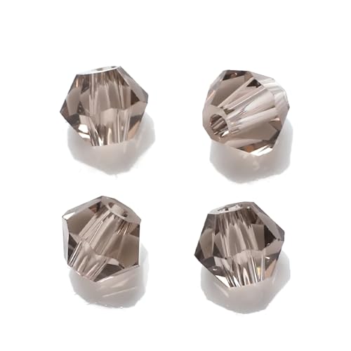 Doppelkegel Perlen Kristall-Doppelkegel-Perlen, 23468mm, mehrfarbig, facettierte Glas-Abstandshalterperlen zur Schmuckherstellung, DIY-Zubehör glasperlen(Grey,6mm 45pcs) von LIZHAYG