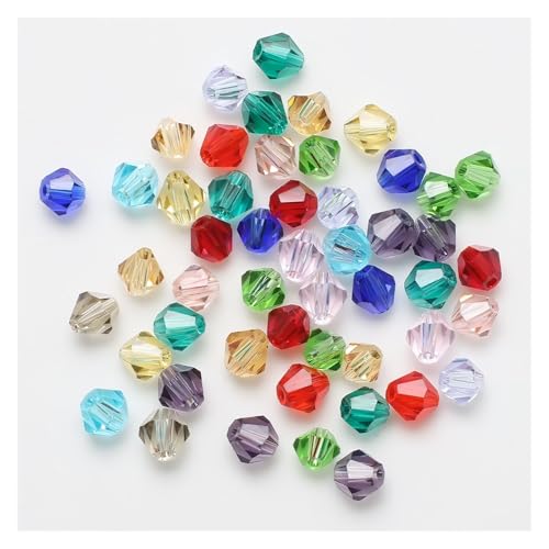 Doppelkegel Perlen Kristall-Doppelkegel-Perlen, 23468mm, mehrfarbig, facettierte Glas-Abstandshalterperlen zur Schmuckherstellung, DIY-Zubehör glasperlen(Random mixed,2mm 550pcs) von LIZHAYG