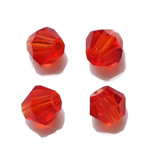 Doppelkegel Perlen Kristall-Doppelkegel-Perlen, 23468mm, mehrfarbig, facettierte Glas-Abstandshalterperlen zur Schmuckherstellung, DIY-Zubehör glasperlen(Red,3mm 360pcs) von LIZHAYG