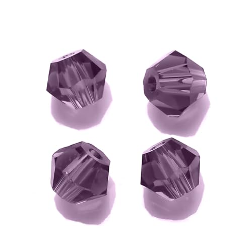 Doppelkegel Perlen Kristall-Doppelkegel-Perlen, 23468mm, mehrfarbig, facettierte Glas-Abstandshalterperlen zur Schmuckherstellung, DIY-Zubehör glasperlen(Violet,2mm 550pcs) von LIZHAYG