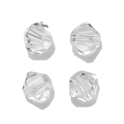 Doppelkegel Perlen Kristall-Doppelkegel-Perlen, 23468mm, mehrfarbig, facettierte Glas-Abstandshalterperlen zur Schmuckherstellung, DIY-Zubehör glasperlen(White,4mm 270pcs) von LIZHAYG