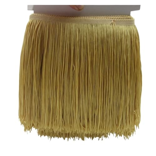 Fransen 1 Yard 20CM Lange Polyester Quaste Fringe Lace Trim Band Nähen Latin Kleid Bühne Kleidungsstück Vorhang Zubehör(Local gold) von LIZHAYG