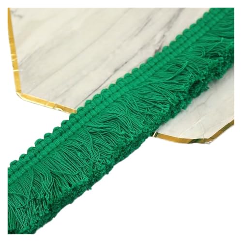 Fransen 1 m dicker beige-schwarzer Baumwollfadenstreifen, Fransen-Spitzenbesatz, DIY-Kleidungszubehör, Quaste, Kleidung, Kissen, Heimdekoration, 3,8 cm(Green) von LIZHAYG