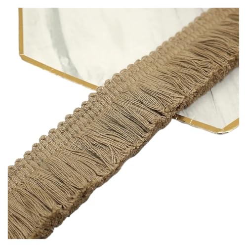 Fransen 1 m dicker beige-schwarzer Baumwollfadenstreifen, Fransen-Spitzenbesatz, DIY-Kleidungszubehör, Quaste, Kleidung, Kissen, Heimdekoration, 3,8 cm(Orange) von LIZHAYG