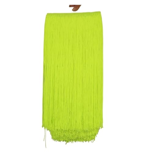 Fransen 10 Meter 50CM Lange Spitze Fransenbesatz Quaste Fransenbesatz for Diy Latein Kleid Bühne Kleidung Zubehör Spitze Band(Fluorescent yellow,10Meters) von LIZHAYG