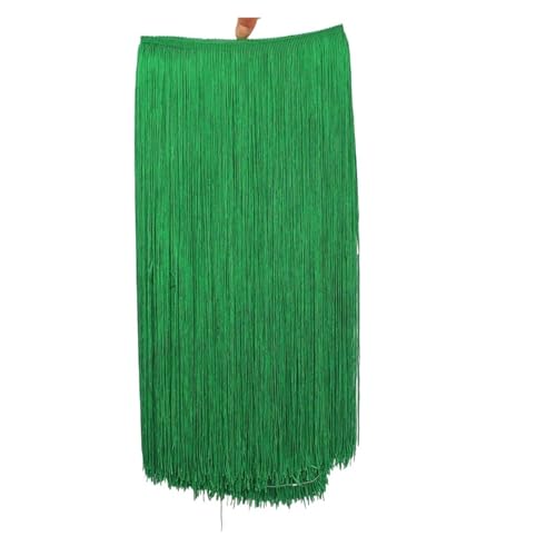 Fransen 10 Meter 50CM Lange Spitze Fransenbesatz Quaste Fransenbesatz for Diy Latein Kleid Bühne Kleidung Zubehör Spitze Band(Green,10Meters) von LIZHAYG