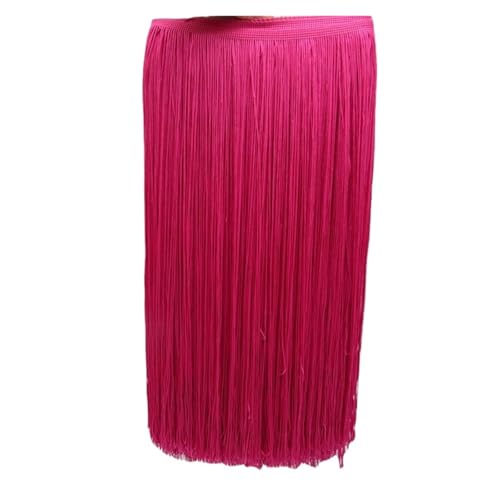 Fransen 10 Meter 50CM Lange Spitze Fransenbesatz Quaste Fransenbesatz for Diy Latein Kleid Bühne Kleidung Zubehör Spitze Band(Rose,10Meters) von LIZHAYG