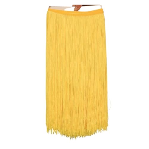 Fransen 10 Meter 50CM Lange Spitze Fransenbesatz Quaste Fransenbesatz for Diy Latein Kleid Bühne Kleidung Zubehör Spitze Band(Yellow,10Meters) von LIZHAYG