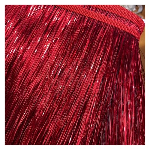 Fransen 10 Yards 10/20 cm Laser glänzende Quaste Fransenbesatz Spitzenband Quasten Weihnachtsdekor Vorhänge Tanzkleider Rock Fransen Nähen(Color-3,Width 15cm) von LIZHAYG