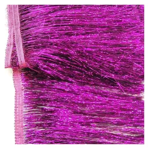 Fransen 10 Yards 10/20 cm Laser glänzende Quaste Fransenbesatz Spitzenband Quasten Weihnachtsdekor Vorhänge Tanzkleider Rock Fransen Nähen(Color-7,Width 10cm) von LIZHAYG