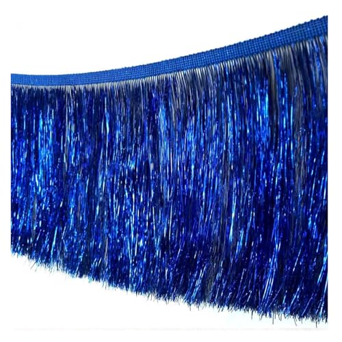 Fransen 10 Yards 10/20 cm Laser glänzende Quaste Fransenbesatz Spitzenband Quasten Weihnachtsdekor Vorhänge Tanzkleider Rock Fransen Nähen(Color-9,Width 10cm) von LIZHAYG