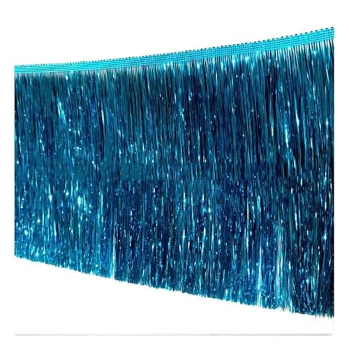 Fransen 10 Yards 10/20 cm Laser glänzende Quaste Fransenbesatz Spitzenband Quasten Weihnachtsdekor Vorhänge Tanzkleider Rock Fransen Nähen(Color10,Width 10cm) von LIZHAYG