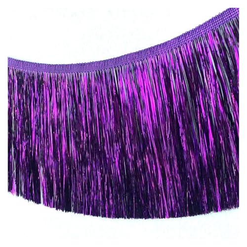 Fransen 10 Yards 10/20 cm Laser glänzende Quaste Fransenbesatz Spitzenband Quasten Weihnachtsdekor Vorhänge Tanzkleider Rock Fransen Nähen(Color11,Width 10cm) von LIZHAYG