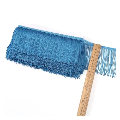 Fransen 10 Yards Spitzenfransenquaste Spitzenbesatz 10 cm breiter Rock Handarbeit Dekorative Quasten Nähzubehör Besätze Basteln(Sky blue) von LIZHAYG