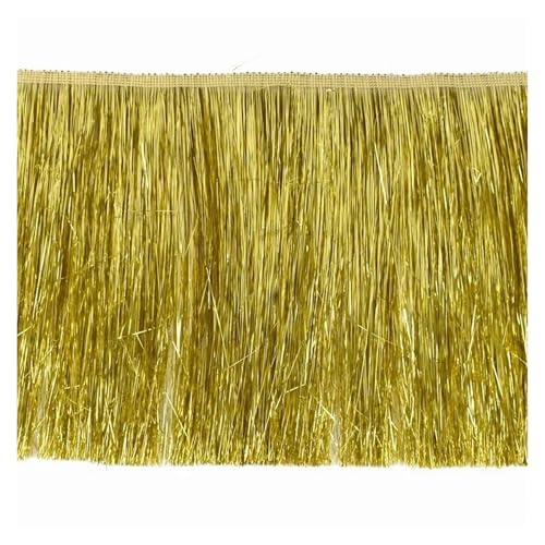 Fransen 2/5/10 meter 15cm Bunte Fransen Quasten Kleidung Kleid Spitze Trim Vorhang Dekoration Band DIY Bekleidungs ​​Zubehör(Gold,15cm-2Meters) von LIZHAYG