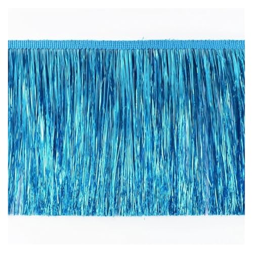 Fransen 2/5/10 meter 15cm Bunte Fransen Quasten Kleidung Kleid Spitze Trim Vorhang Dekoration Band DIY Bekleidungs ​​Zubehör(PeacockBlue,15cm-10Meters) von LIZHAYG