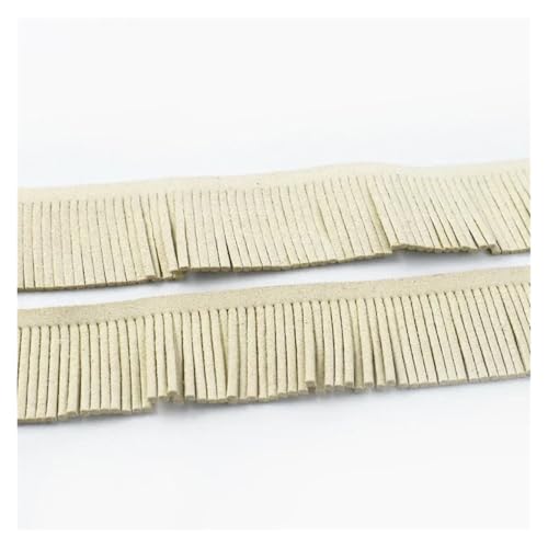 Fransen 2 Meter 30 mm Wildlederquaste Fransenbesatz, handgefertigt, dekorativer Besatzstoff for Kleidung, Tasche, Schlüsselanhänger, Anhänger, Nähzubehör(19Beige) von LIZHAYG