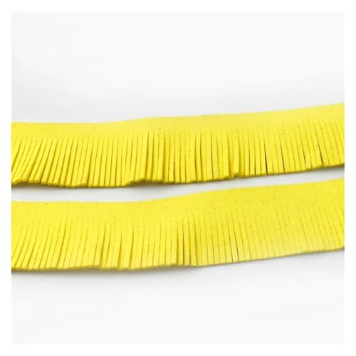 Fransen 2 Meter 30 mm Wildlederquaste Fransenbesatz, handgefertigt, dekorativer Besatzstoff for Kleidung, Tasche, Schlüsselanhänger, Anhänger, Nähzubehör(8Yellow) von LIZHAYG