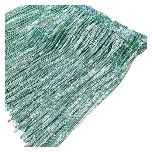 Fransen 2 Yards 20cm Pailletten Pailletten Quaste Spitze Fransenbesatz Mesh Stoff DIY Leistung Rock Hochzeit Kleid Dekor Nähen Material(07) von LIZHAYG