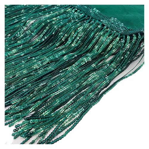 Fransen 2 Yards 20cm Pailletten Pailletten Quaste Spitze Fransenbesatz Mesh Stoff DIY Leistung Rock Hochzeit Kleid Dekor Nähen Material(Color17) von LIZHAYG