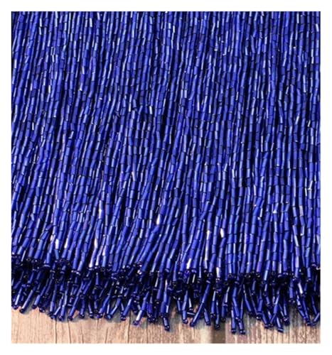 Fransen Kristall 15cm 30cm Dekorativer Besatz mit Strasssteinen Kleider Strass Spitze Tanzkleidung Glasperlenbesatz Quaste Fransen(C318 Sapphire Blue,15CM x 5Yard) von LIZHAYG