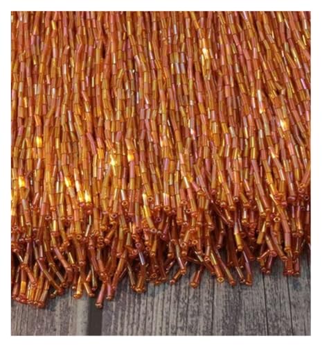 Fransen Kristall 15cm 30cm Dekorativer Besatz mit Strasssteinen Kleider Strass Spitze Tanzkleidung Glasperlenbesatz Quaste Fransen(C325 Orange,15CM x 1 Yard) von LIZHAYG