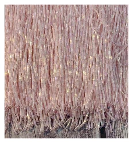 Fransen Kristall 15cm 30cm Dekorativer Besatz mit Strasssteinen Kleider Strass Spitze Tanzkleidung Glasperlenbesatz Quaste Fransen(C331 Pink,15CM x 5Yard) von LIZHAYG