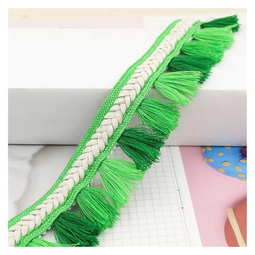 Fransen Quaste Spitzenbesatz Polyester Quaste Fransenbesatz Farbe Quaste Spitzenband Nähen Kleidungsstück Zubehör Kleidung Vorhang Home DIY Dekor(Green,1 yard) von LIZHAYG