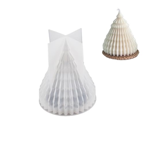 Kerzen Formen Silikon Neue Weihnachtliche Duftkerzen-Silikonform For Selbermachen, Weihnachtsbaum, Gipsbeton, Gießformen For 3D-Weihnachtsfeiern, Ornamentzubehör(2pcs Large) von LIZHAYG