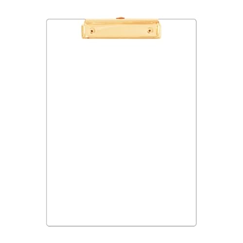 Klemmbrett A4-Klemmbrett, transparenter Klemmbrett-Aktenhalter, flacher Clip for 30 Blatt Bürobedarf, for Damen und Herren(Gold) von LIZHAYG