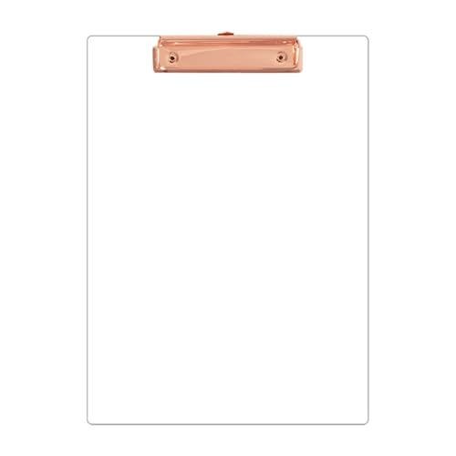 Klemmbrett A4-Klemmbrett, transparenter Klemmbrett-Aktenhalter, flacher Clip for 30 Blatt Bürobedarf, for Damen und Herren(Rose gold) von LIZHAYG