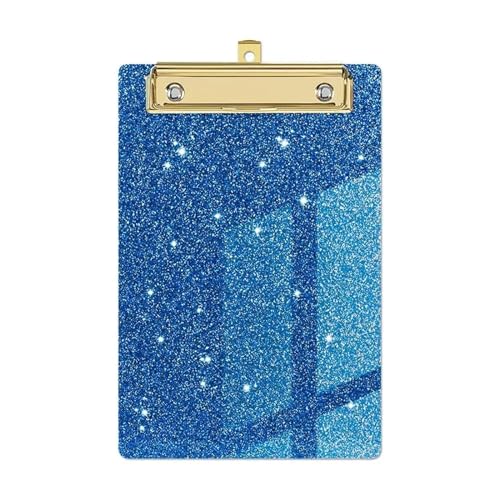 Klemmbrett Papier-Organizer, Schreib-Klemmbrett mit flachem, goldfarbenem Clip, Menüordner, Flash-Memo-Zwischenablage, Dateiordner(Blue) von LIZHAYG