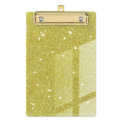 Klemmbrett Papier-Organizer, glitzerndes Schreib-Klemmbrett mit flachem Gold-Clip, Menü-Ordner, Flash-Memo-Zwischenablage, Dateiordner(Yellow) von LIZHAYG