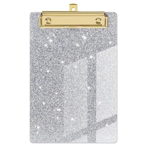 Klemmbrett Schreiben Zwischenablage Glitter Glänzend Schreiben Trägerplatte Ordner Bord Dokumente Organizer Memo Clip Bord Clips Tabla Portapapeles(Silver) von LIZHAYG